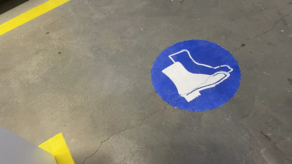 Podlahové značenie ochranná obuv