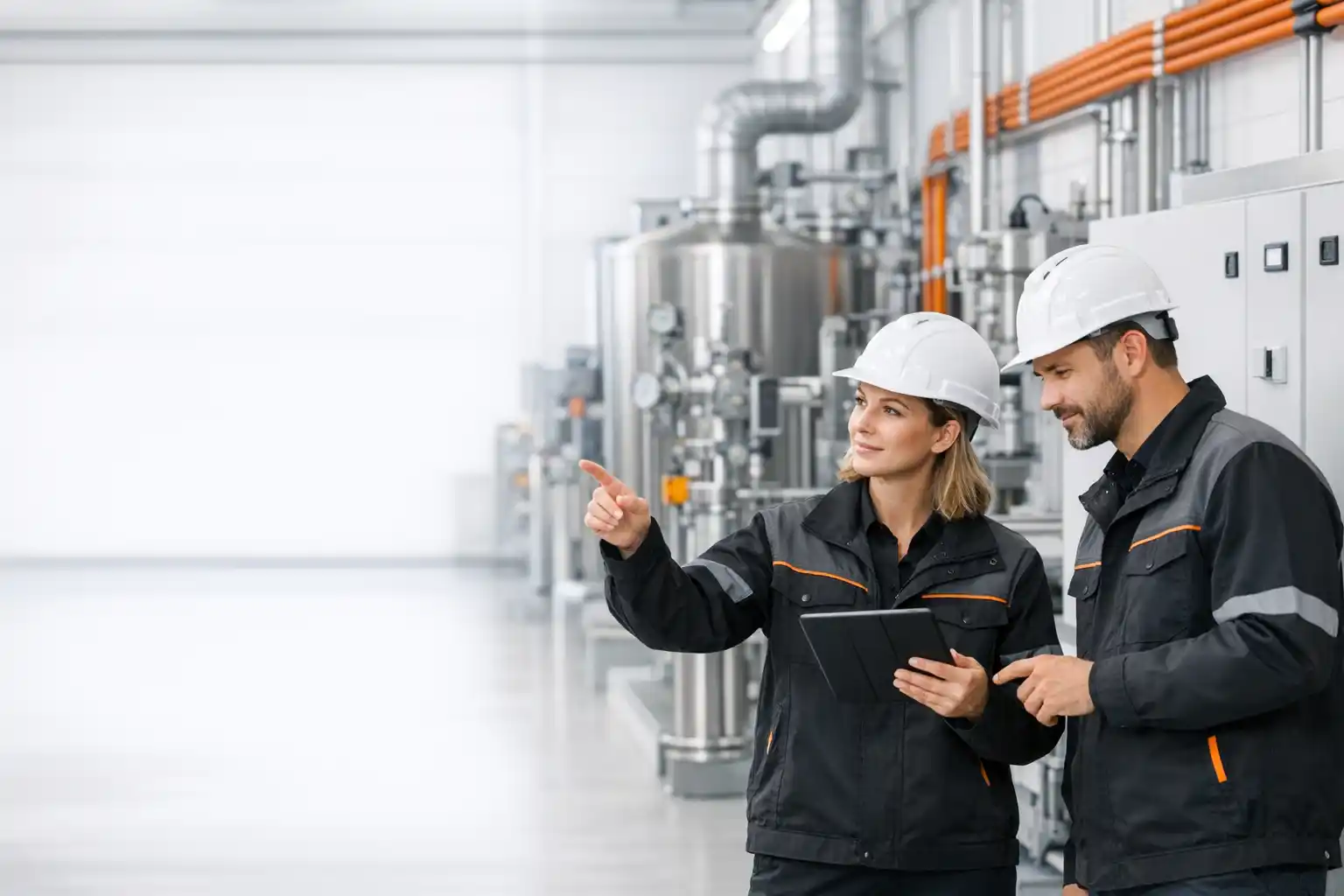 Technici pri odbornej kontrole technických zariadení